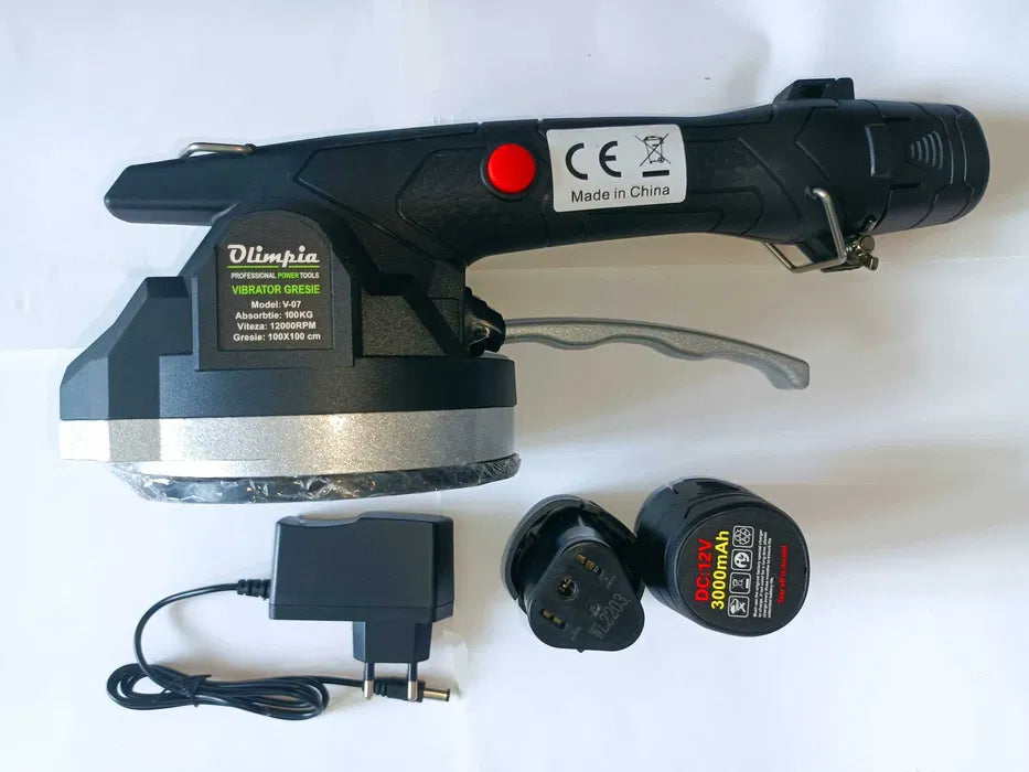 Vibrator profesional gresie OLIMPIA, 2×3Ah, 100 kg Vibrator profesional gresie OLIMPIA, 2×3Ah, 100 kg